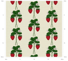 Load image into Gallery viewer, LUXURY LINEN FABRIC - STRAWBERRY ON CREAM - For linen add straight to the cart.
