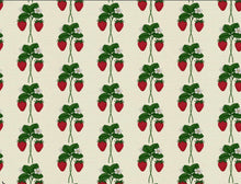 Load image into Gallery viewer, LUXURY LINEN FABRIC - STRAWBERRY ON CREAM - For linen add straight to the cart.

