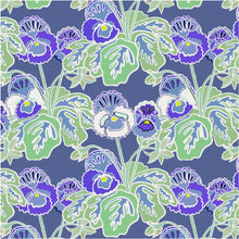 Load image into Gallery viewer, Luxury LINEN FABRIC - PANSY, BLUE &amp; WHITE HEIDI - For linen add straight to the cart.
