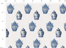 Load image into Gallery viewer, LUXURY LINEN FABRIC - BLUE AND WHITE URN
