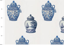 Load image into Gallery viewer, LUXURY LINEN FABRIC - BLUE AND WHITE URN
